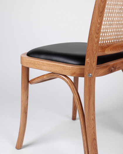Selma Chair - Natural, Black Seat