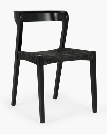 Grace Chair - Black, Black Rope Seat