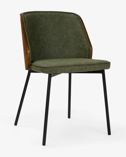 Cintesi Clive Chair - Dark Wood Back, Forest Green 