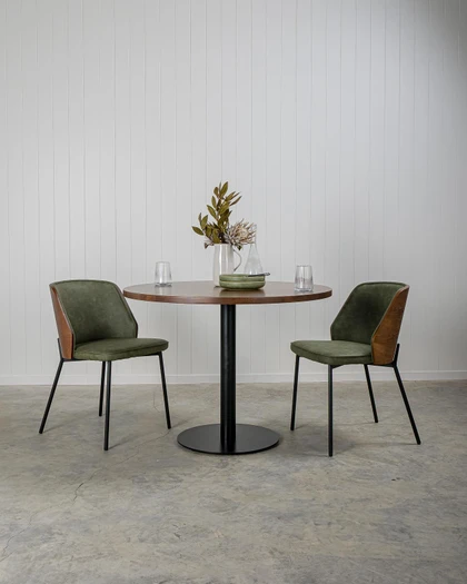 Cintesi Clive Chair - Dark Wood Back, Forest Green 