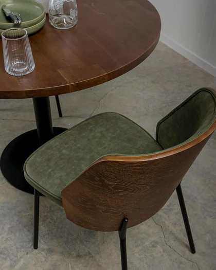 Cintesi Clive Chair - Dark Wood Back, Forest Green 