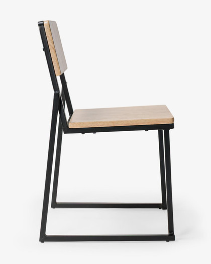 Cintesi Baxter Chair - Matt Black, Natural Wood 