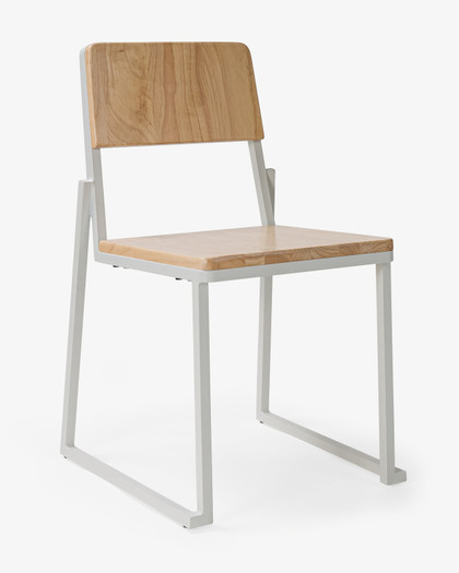 Baxter Chair - White, Natural Wood
