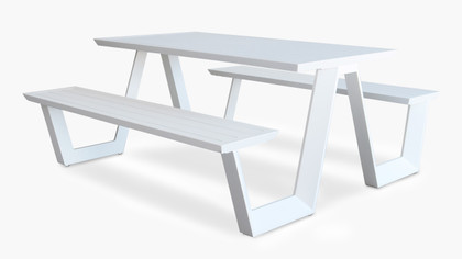 Tahoe Outdoor Picnic Table - 200X83Cm, White