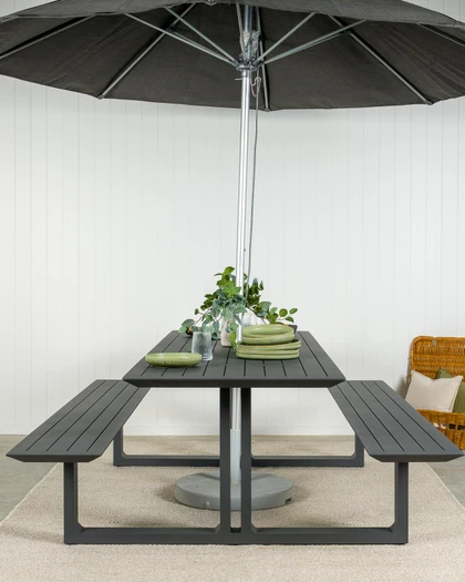 Cintesi Theodore Outdoor Picnic Table - 240X79Cm, Charcoal 