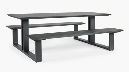 Cintesi Theodore Outdoor Picnic Table - 200X79Cm, Charcoal 