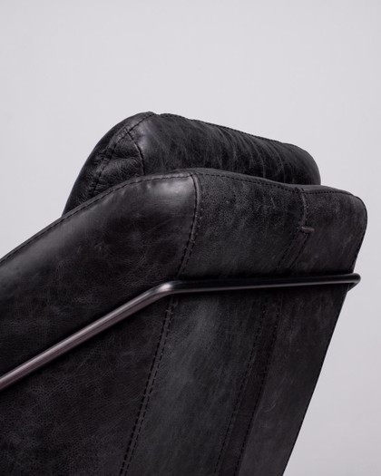 Cintesi Harold Leather Tub Chair - Black 