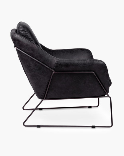 Cintesi Harold Leather Tub Chair - Black 