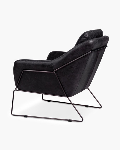 Cintesi Harold Leather Tub Chair - Black 