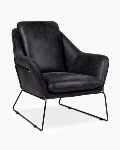 Cintesi Harold Leather Tub Chair - Black 