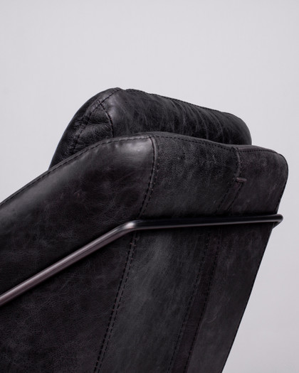Harold Leather Tub Chair - Black