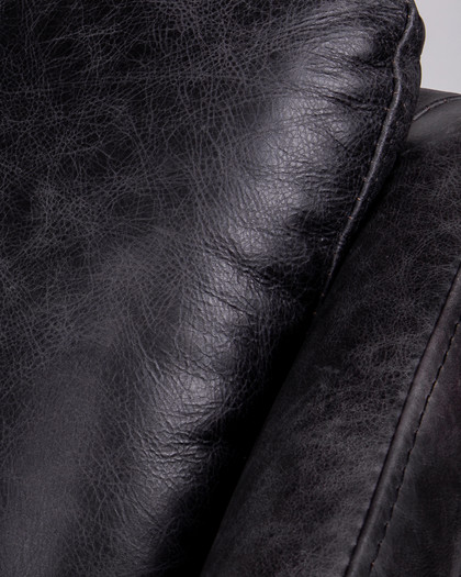 Harold Leather Tub Chair - Black