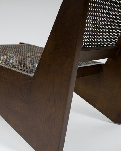 Kangaroo Replica Lounge Chair - Walnut, Cane Seat