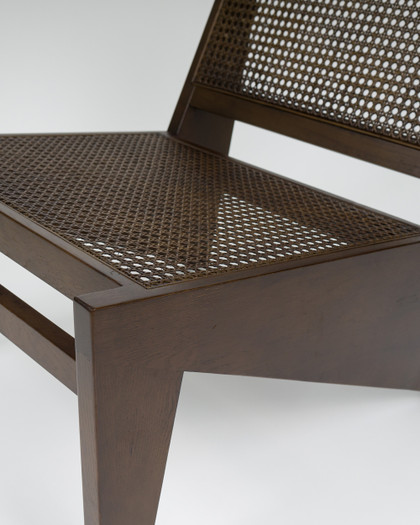 Kangaroo Replica Lounge Chair - Walnut, Cane Seat