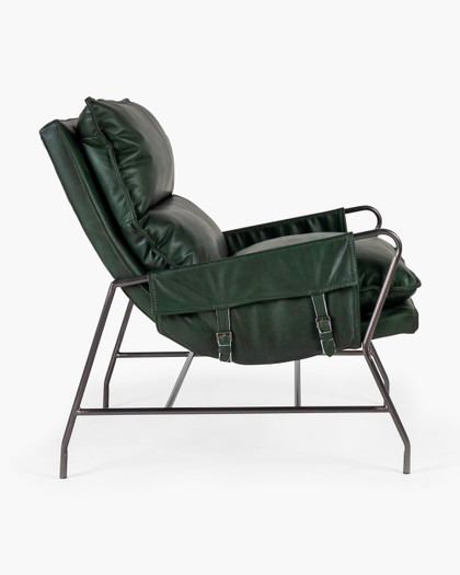 Maverick Leather Armchair - Olive Green