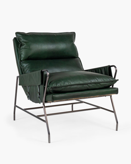 Maverick Leather Armchair - Olive Green