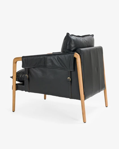 Cintesi Wesley Leather Armchair - Raven Black 