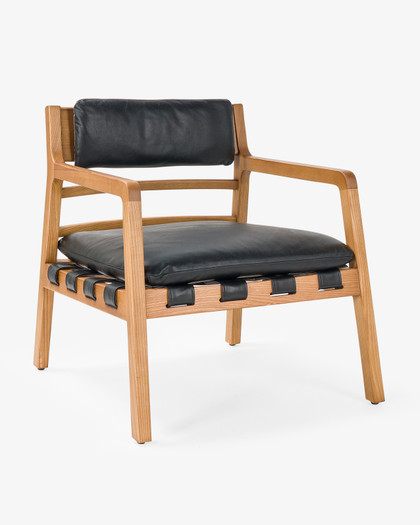 Barnaby Leather Armchair - Black