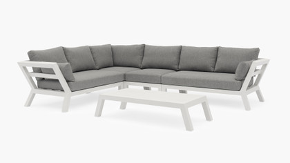 Havelock Lounge Outdoor Setting - White