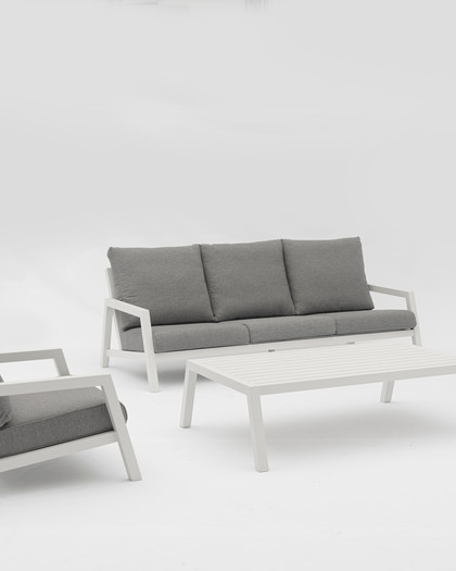 Leigh Outdoor Sofa - Three Seater , White