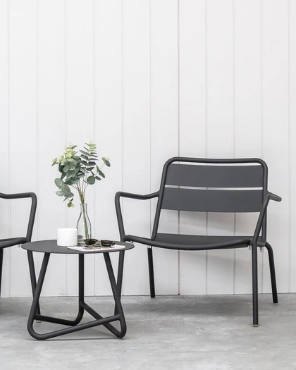 Cintesi Palmer Outdoor Aluminium Side Table - Charcoal 