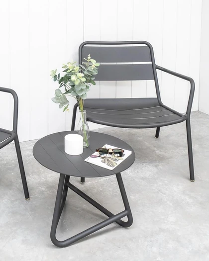 Cintesi Palmer Outdoor Aluminium Side Table - Charcoal 