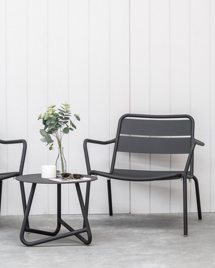 Palmer Outdoor Aluminium Side Table - Charcoal