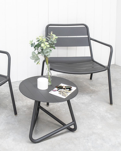 Palmer Outdoor Aluminium Side Table - Charcoal