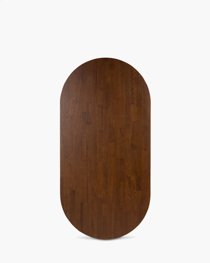 Solid Oak Table Top - Oval - 140X70Cm, Dark Oak