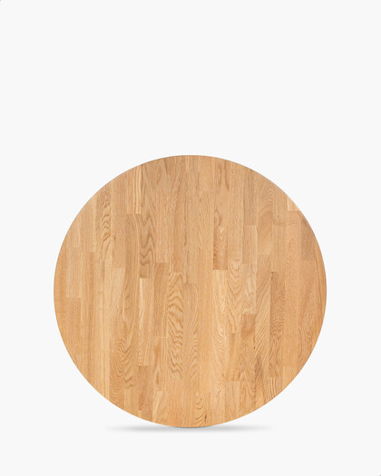 Solid Oak Table Top - 90Cm Dia, Natural
