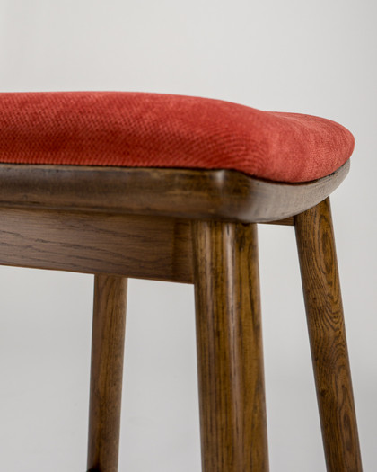 Archie Bar Stool - Walnut, 65Cm, Brick Seat