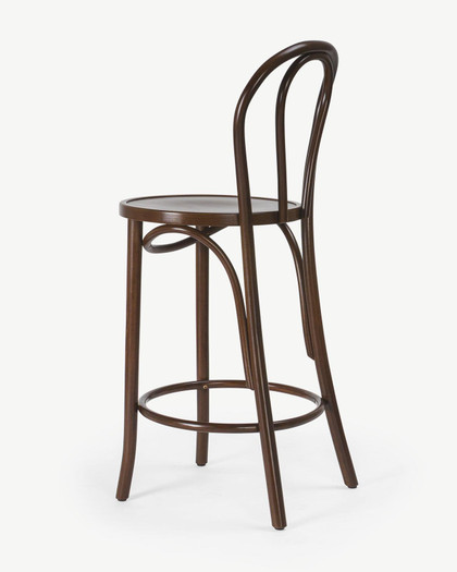 Cintesi Twist Bentwood Bar Stool - Walnut, 65Cm 