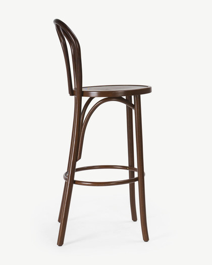 Twist Bentwood Bar Stool - Walnut, 75Cm