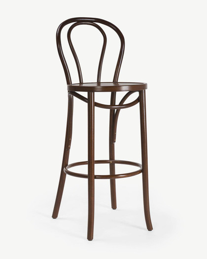 Cintesi Twist Bentwood Bar Stool - Walnut, 75Cm 