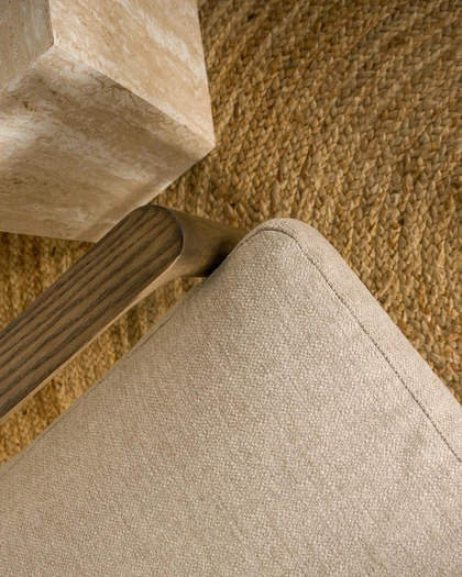 Cintesi Aspen Fabric Armchair - Espresso Frame, Biscuit 