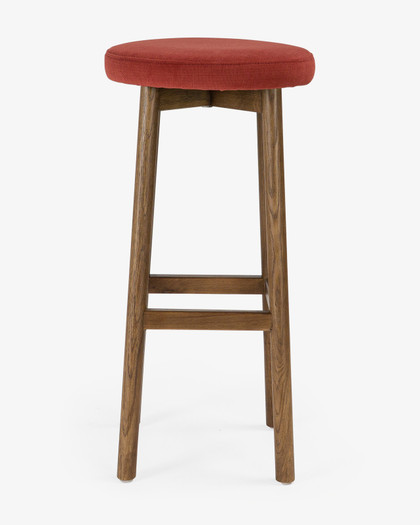 Curve Bar Stool - Dark Oak, Brick Seat 75cm