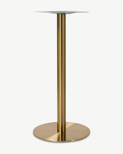 Orion Round Bar Leaner Base - 50cm x 105H, Brushed Brass