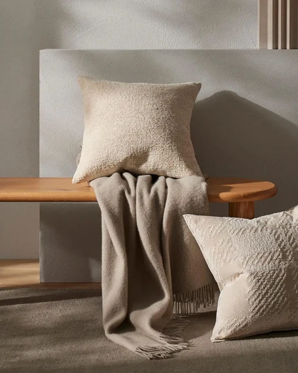 Weave Nevis Throw - 130x200cm, Limestone