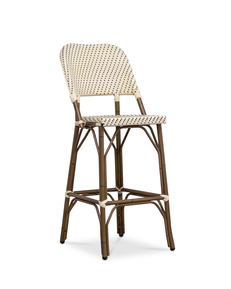 Fleur Barstool - Ivory/Black, 76Cm