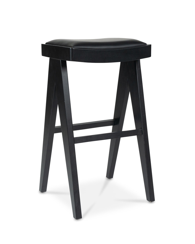 Harriet Barstool - Black With Black Seat, 75Cm