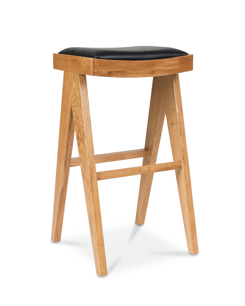 Harriet Barstool - Natural With Black Seat, 75Cm