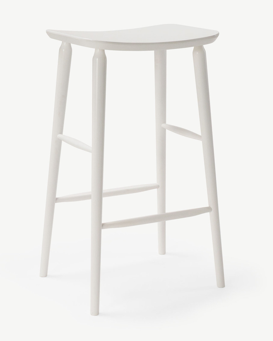 Mackenzie Bar Stool - White, 75Cm