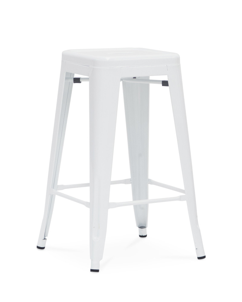 Tolix Replica Bar Stool - White, 65Cm