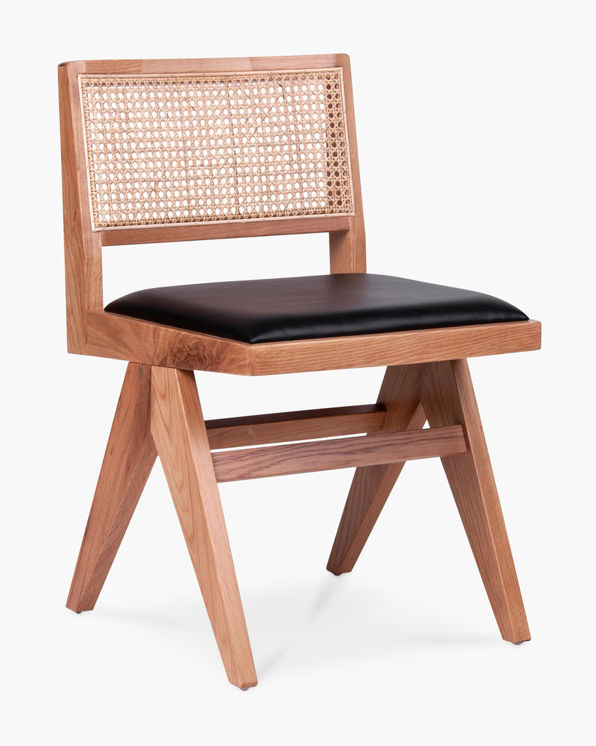 Lillian Chair - Natural, Black Seat