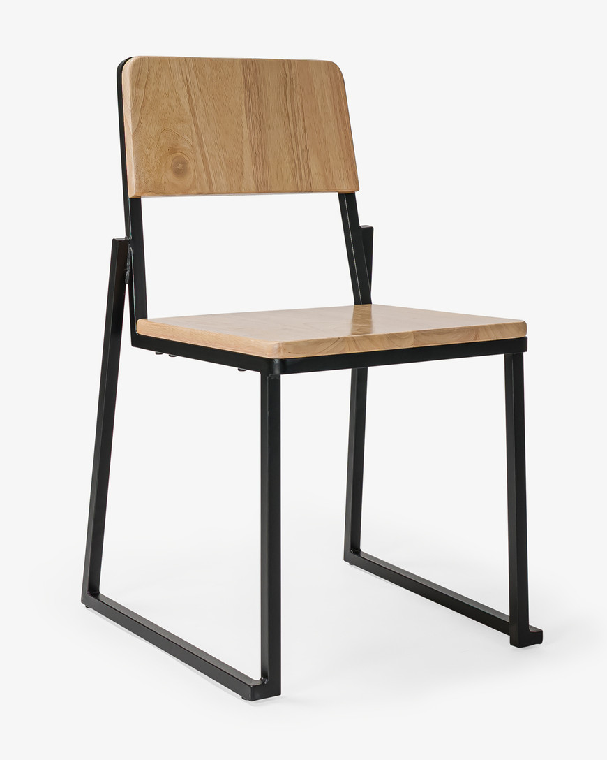 Baxter Chair - Matt Black, Natural Wood