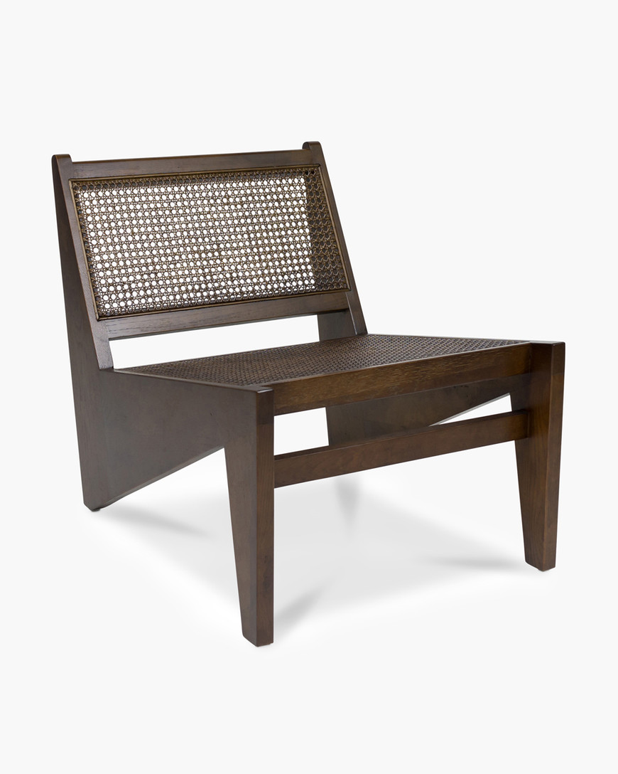 Kangaroo Replica Lounge Chair - Walnut, Cane Seat