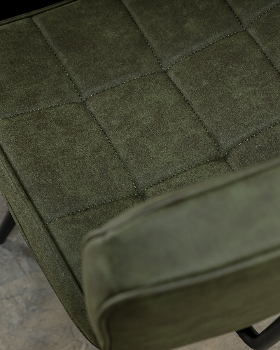 Olive green vinyl chair cushion