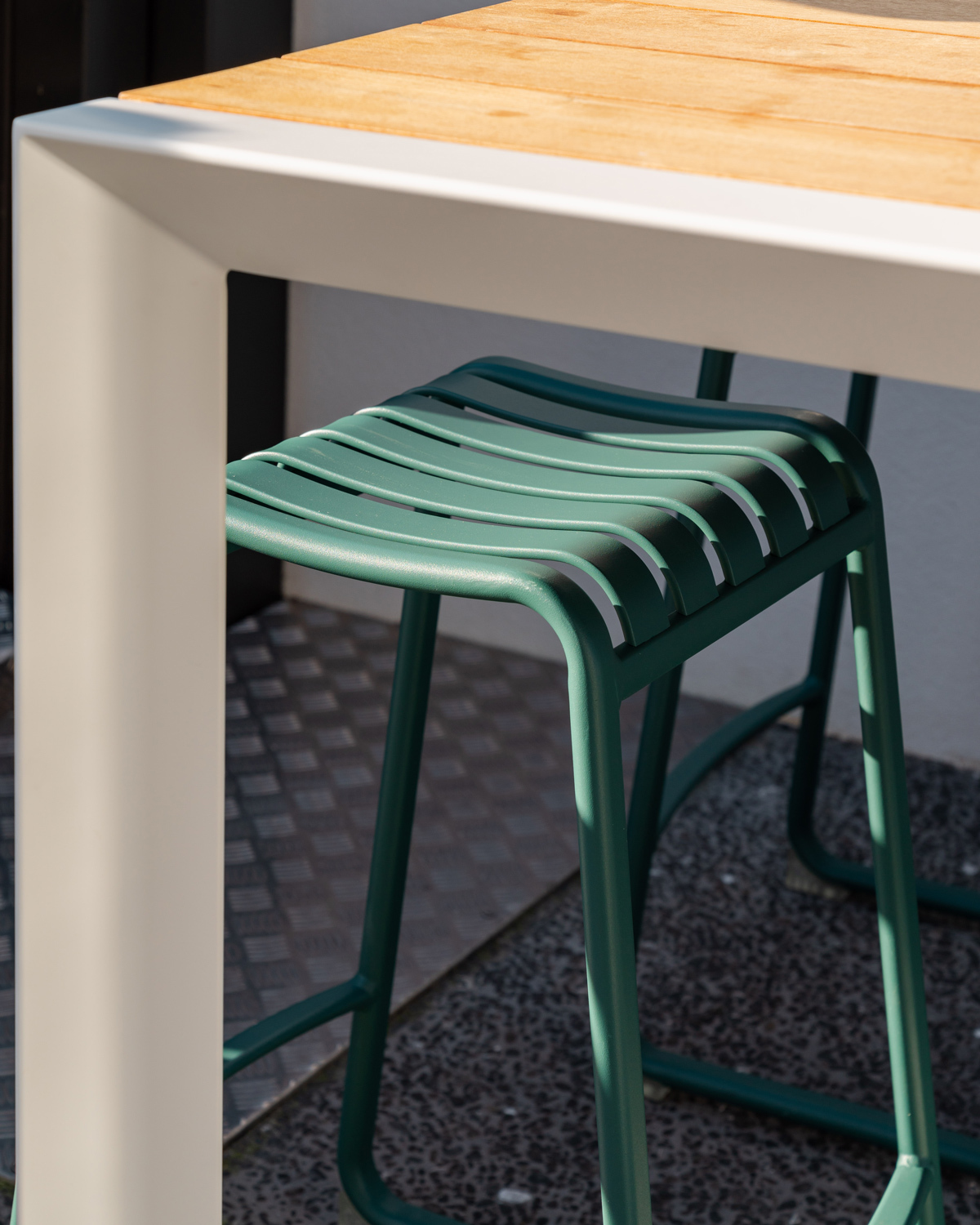 atticus bar stools and karaka outdoor table
