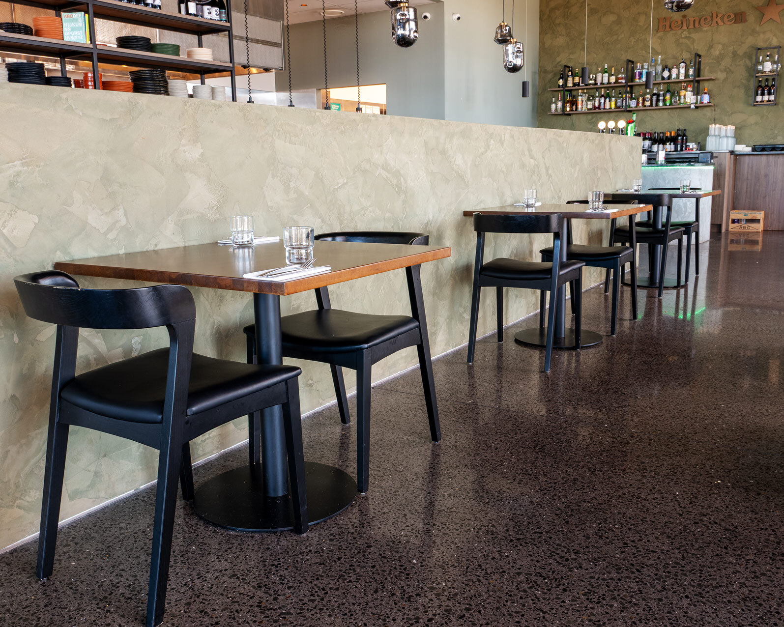 grace black dining chairs and hydra table bases