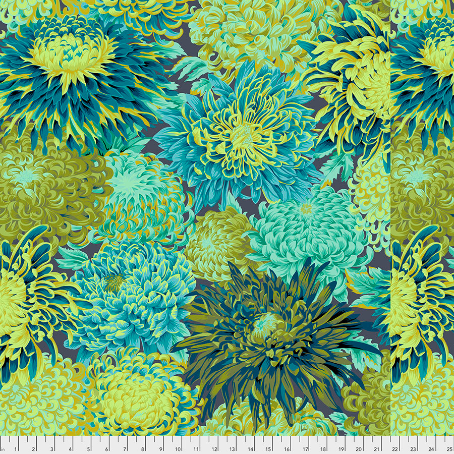 FreeSpirit Fabrics | Japanese Chrysanthemum - Forest | Kaffe
